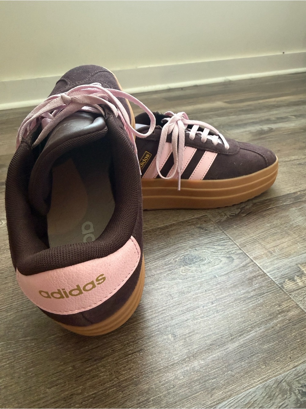 ADIDAS BIG KID VL COURT BOLD SNEAKER - Brown/Pink - Picture 5 of 8